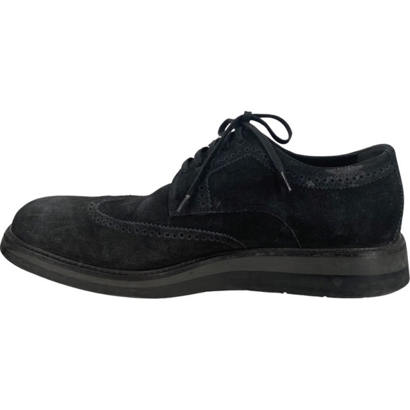 Vince Men’s Stamped Suede Pryce Wingtip Oxford Shoes in Charcoal Size 8.5 - Picture 8 of 11